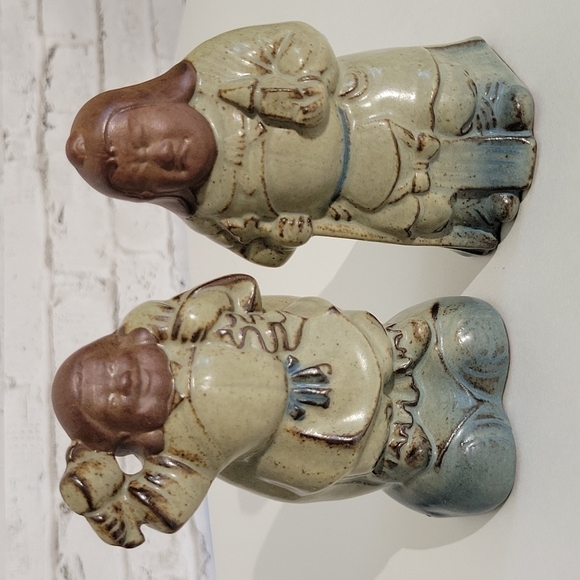 Vintage Set of (2) Japanese Immortal Porcelain Figurines, Made In Japan, Redware - Picture 6 of 8